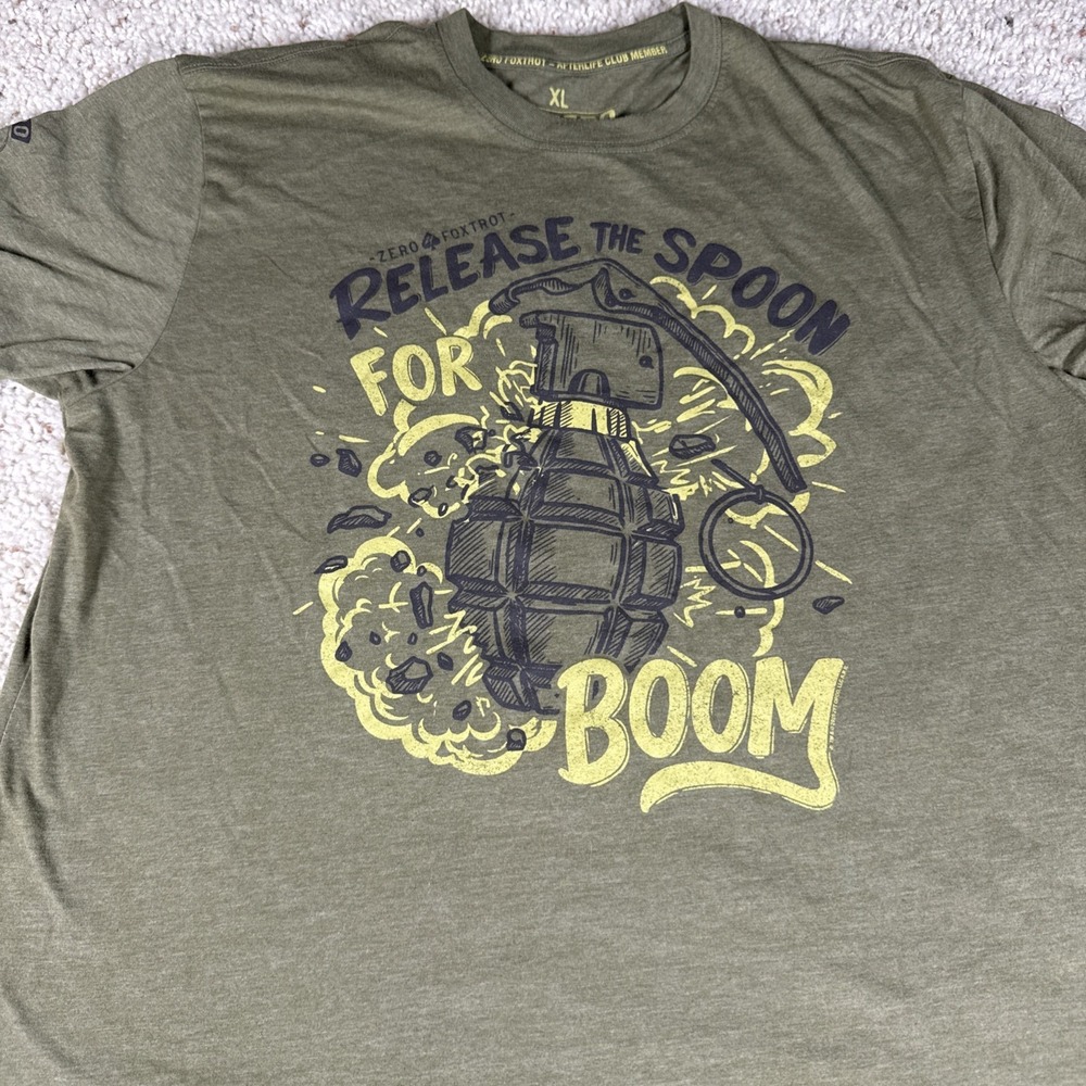 Zero Foxtrot Afterlife Club T Shirt Mens Size XL Green Release‎ The Spoon Boom